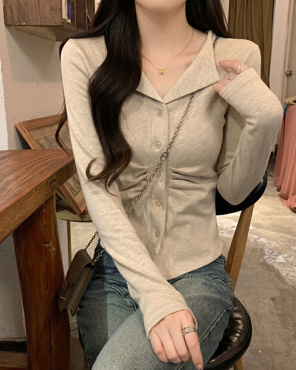 ギャザースリムカーディガン 商品画像3