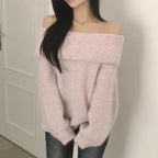 ルーズオフショルダーリブニット オフホワイト 商品画像3
