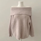 ルーズオフショルダーリブニット オフホワイト 商品画像8