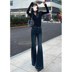 フレアデニムスリムパンツ CKB詳細画像6