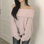 ルーズオフショルダーリブニット オフホワイト 商品画像3