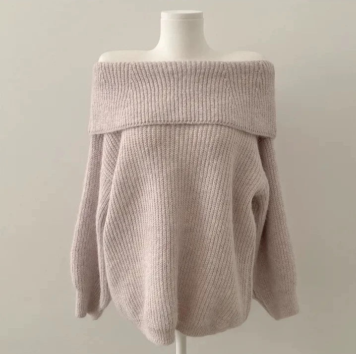 ルーズオフショルダーリブニット オフホワイト 商品画像8