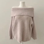 ルーズオフショルダーリブニット オフホワイト 商品画像8