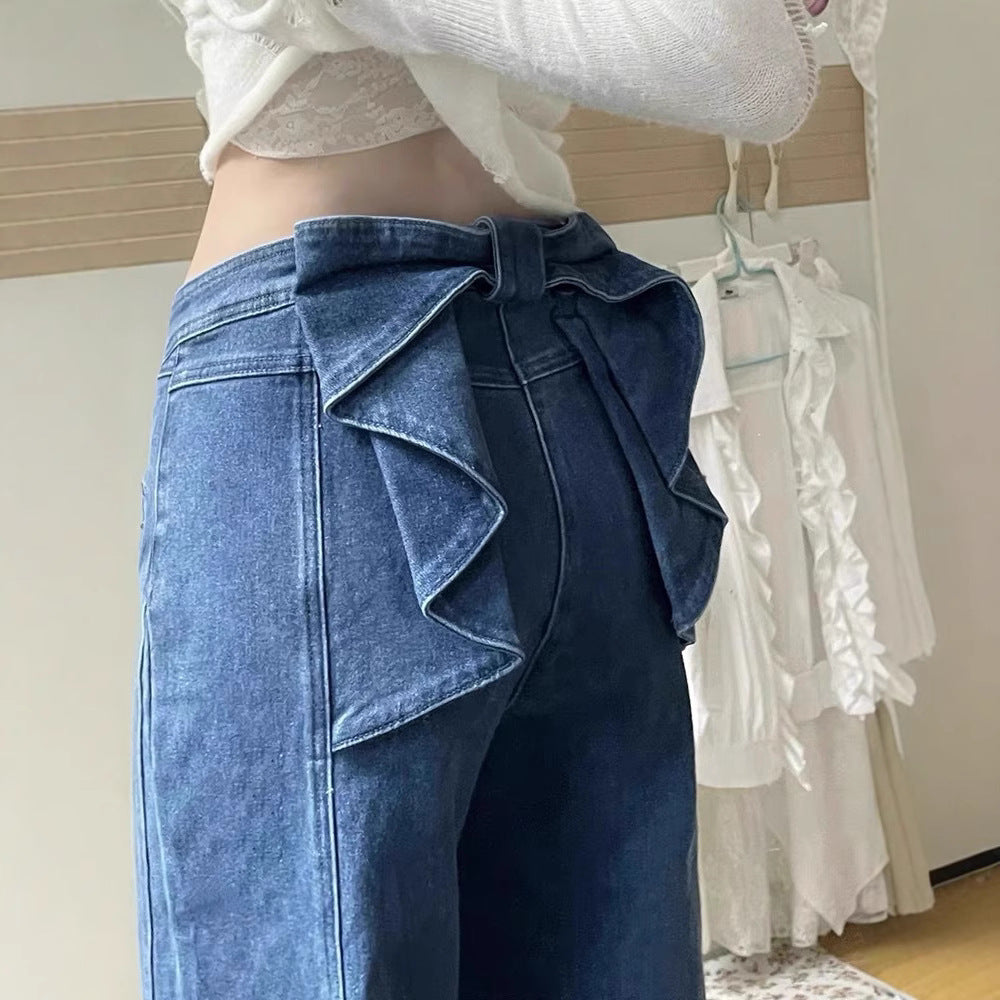 バックリボンハイウエストデニム ブルー 商品画像7