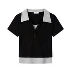 グレーカラーリブポロトップス 商品画像 2