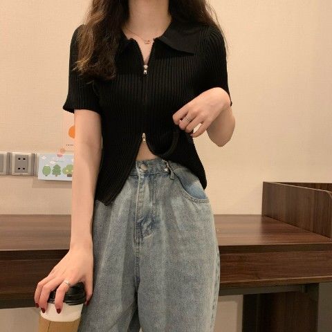 ジップアップショートニット LINEAメイン画像