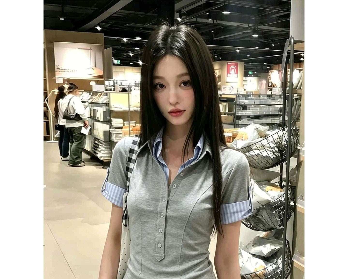 ストライプカラーリブポロトップス 商品画像 4